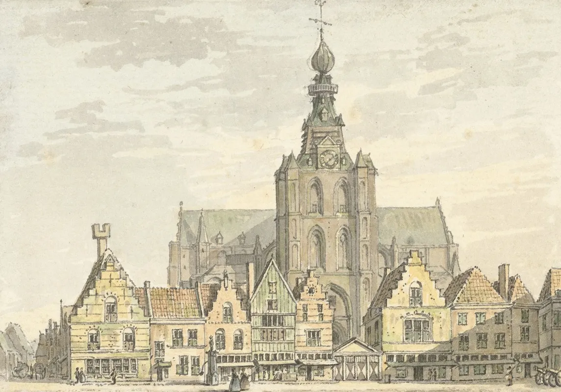 Kerk En Markt Te Bergen Op Zoom