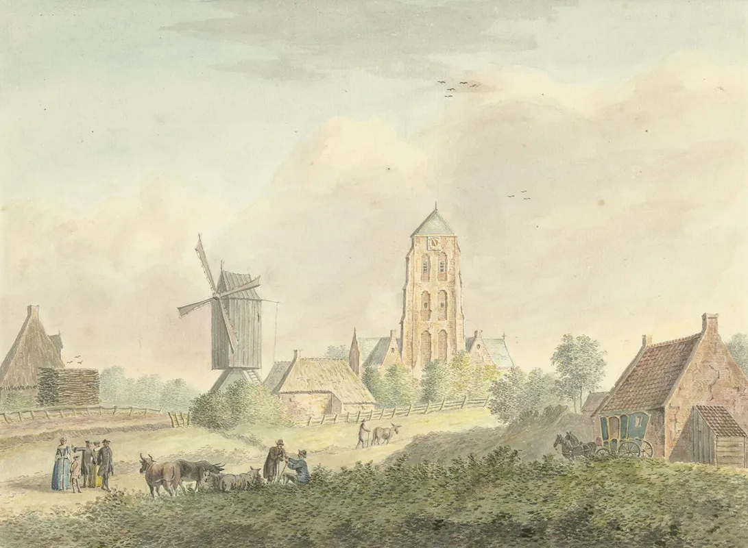 Kerk Van Het Dorp Westkapelle In Zeeland by Hermanus Petrus Schouten - Canvas Print