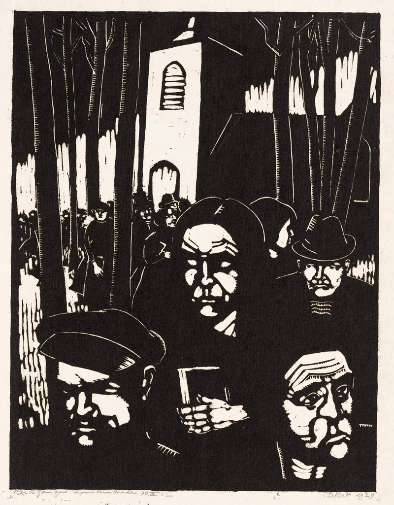 Kerkgangers by Dick Ket - Canvas Print