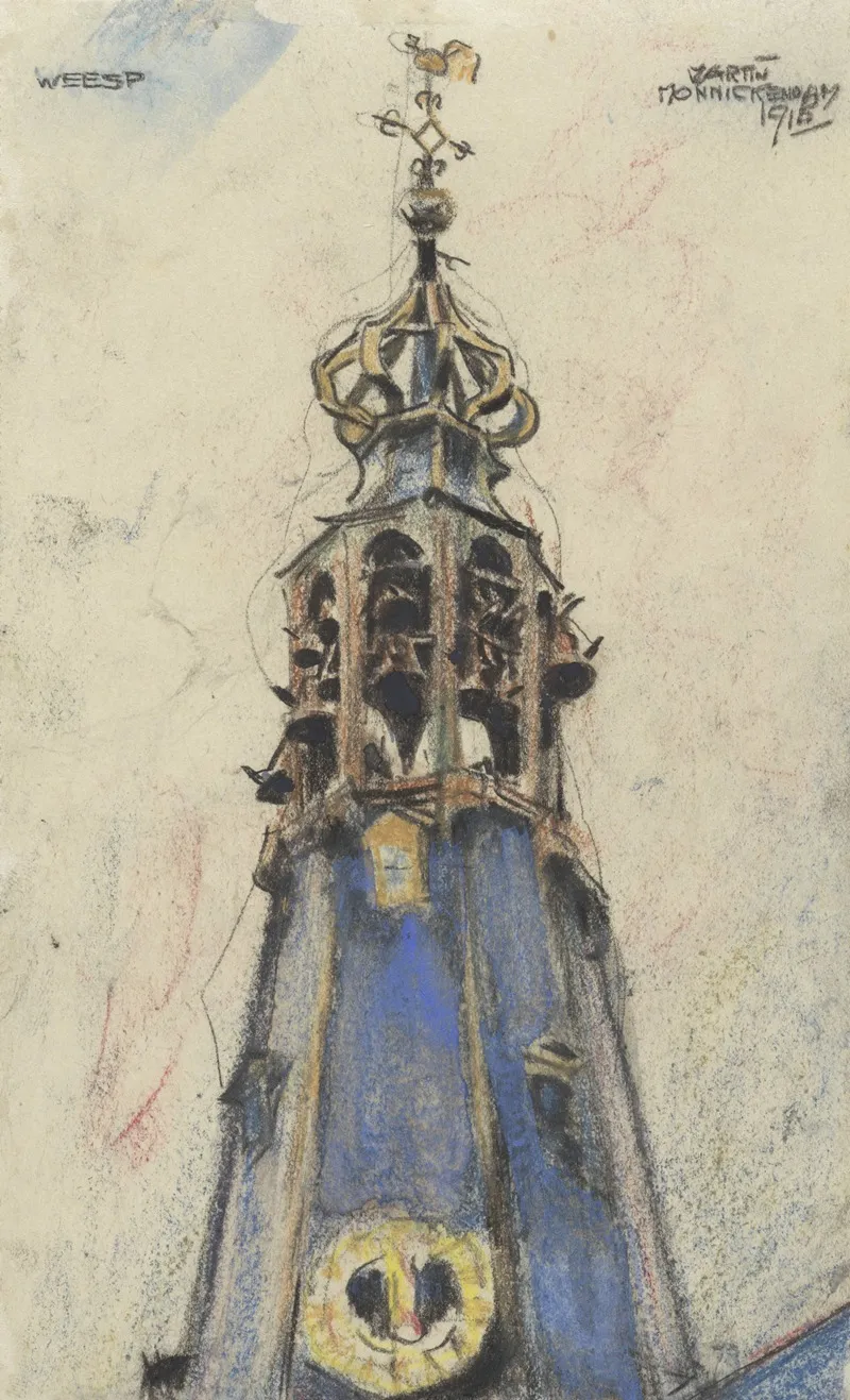 Kerktoren Te Weesp by Martin Monnickendam - Canvas Print