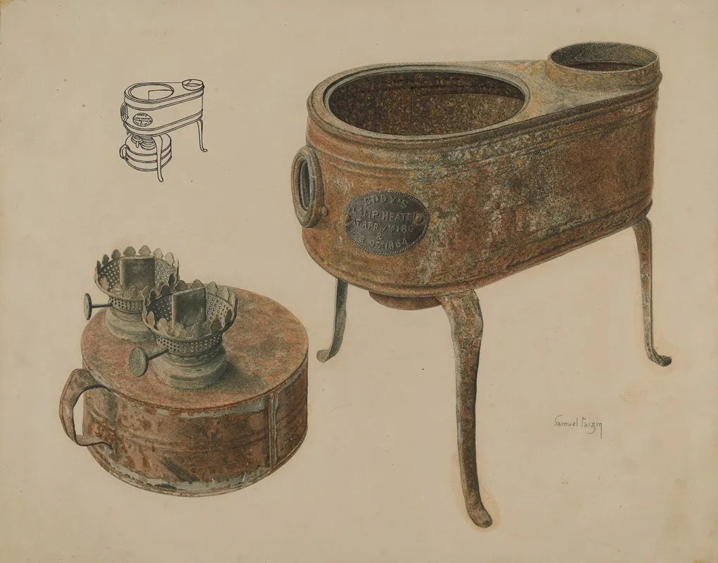 Kerosene Lamp Heater by Samuel Faigin - Canvas Print