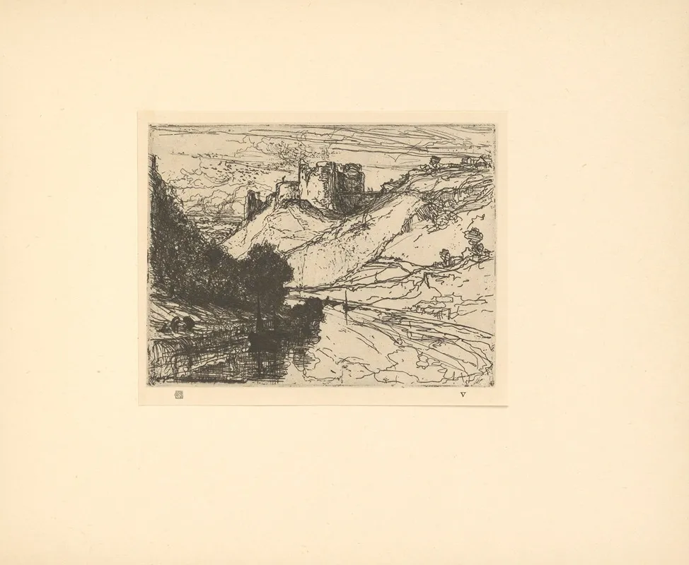 Kilgaren‎ ‎castle‎ by Francis Seymour Haden - Canvas Print