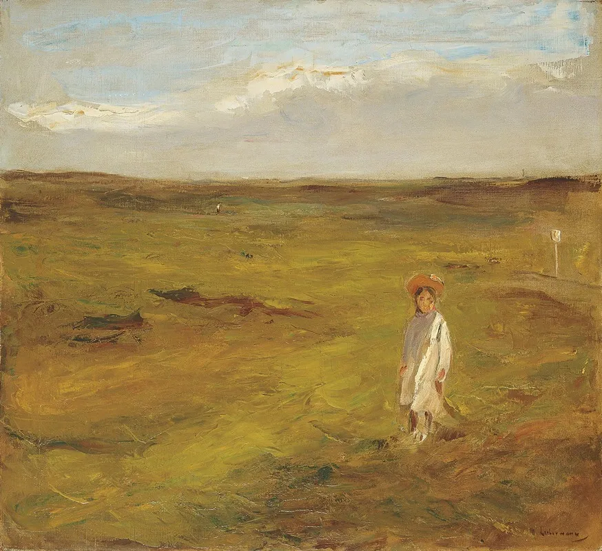 Kind In Den Dunen by Max Liebermann - Canvas Print