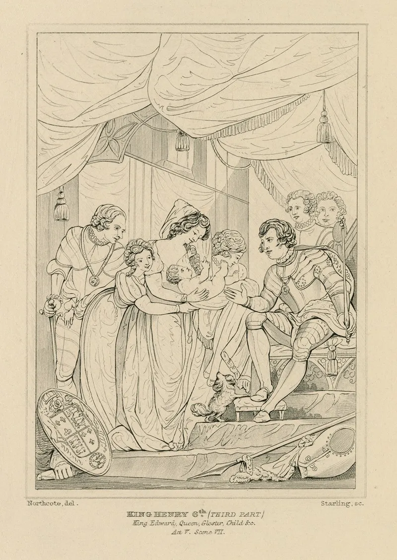 King Henry 6th Third Part King Edward Queen Gloster Child C Act V Scene Vii by William Francis Starling - Canvas Print