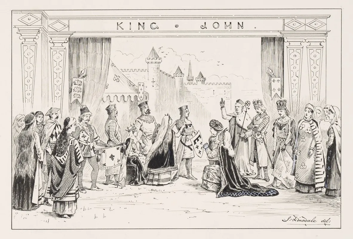 King John A Setting For The Shakesperean Show by J. Dinsdale - Canvas Print