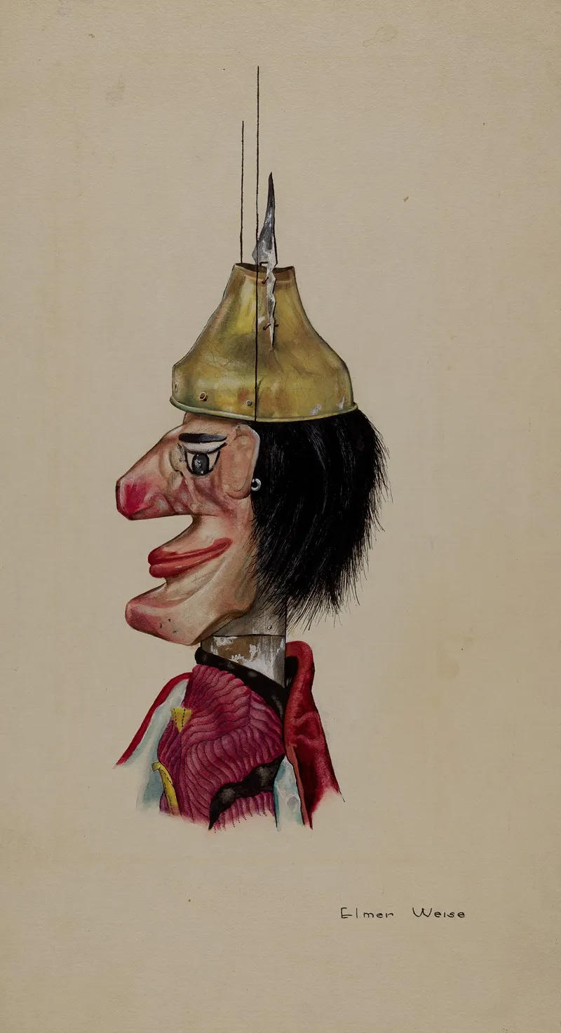 King Saul Marionette by Elmer Weise - Canvas Print