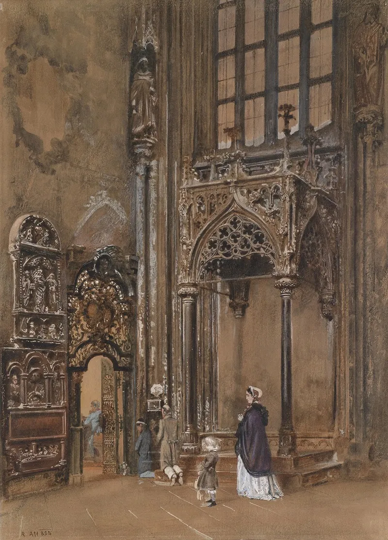Kircheninneres 2 by Rudolf von Alt - Canvas Print