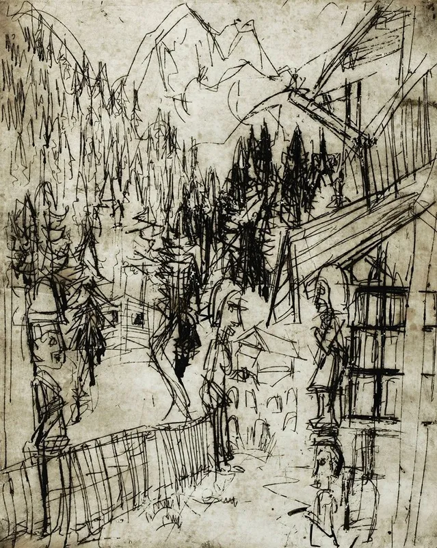 Kirchnerhaus Auf Dem Wildboden Mit Blick Ins Sertig by Albert Müller - Canvas Print