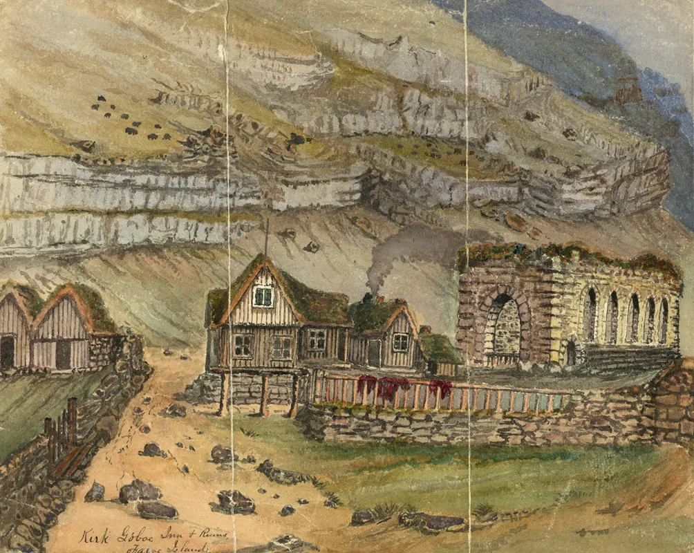 Kirk G Boe Inn Ruins Faroe Island by Bayard Taylor - Canvas Print