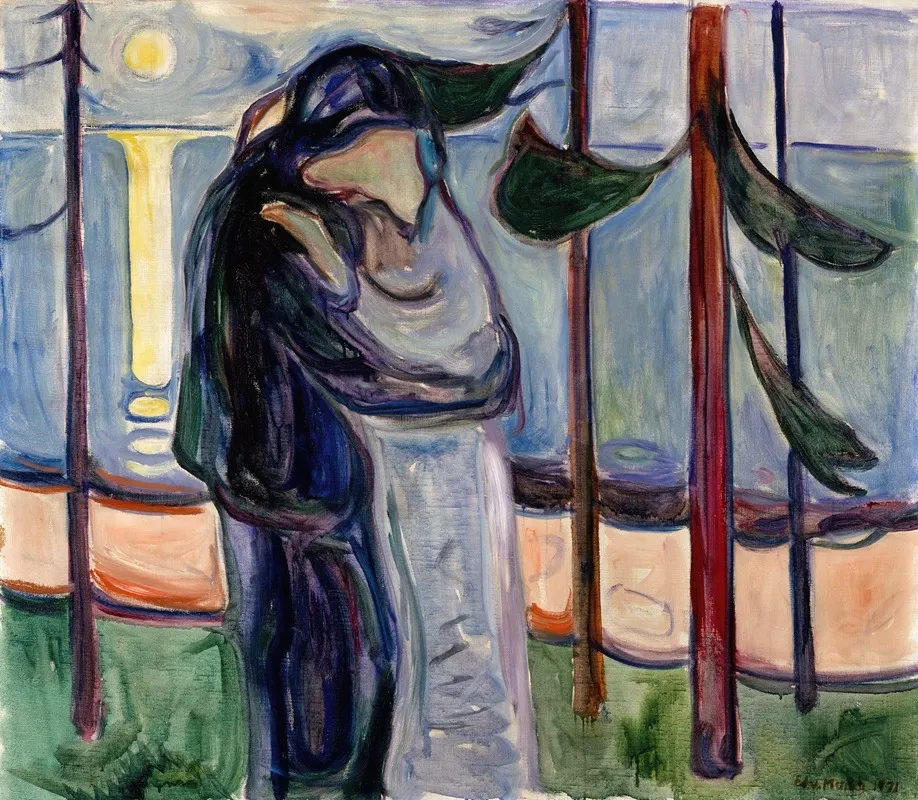 Kiss On The Beach by Edvard Munch - Canvas Print