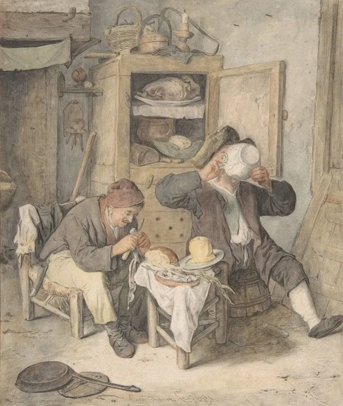 Kitchen Scene 6 by Cornelis Dusart - Canvas Print