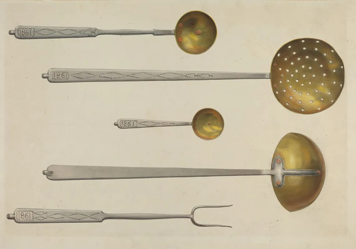 Kitchen Utensils by Fritz Boehmer - Canvas Print