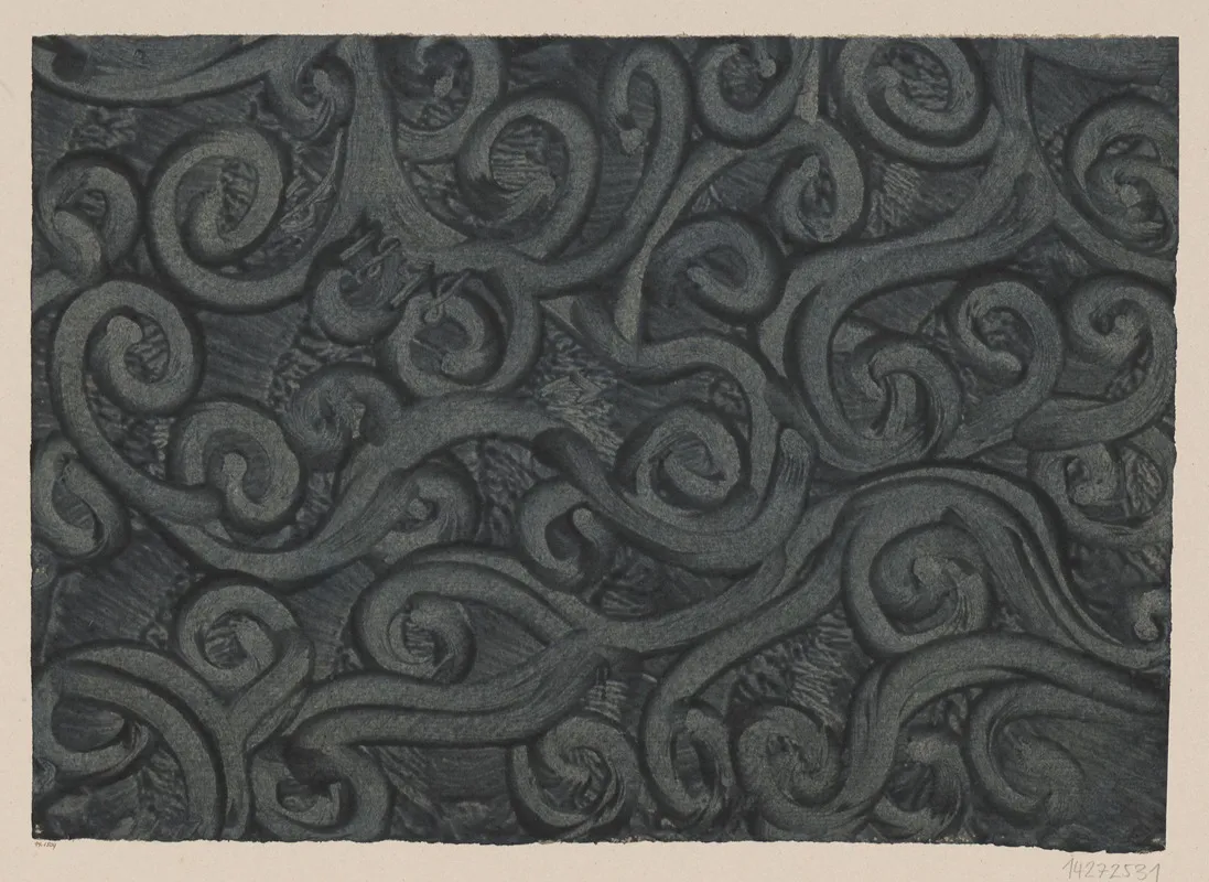 Kleisterpapier Mit Verdrangungsdekor Spiralen by Thorvald Bindesböll - Canvas Print