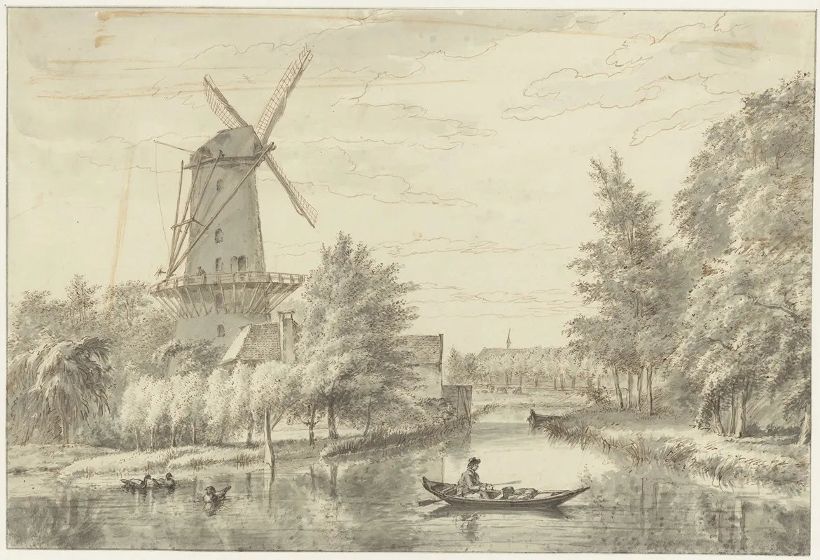 Kloppersingel Met Molen by Wybrand Hendriks - Canvas Print