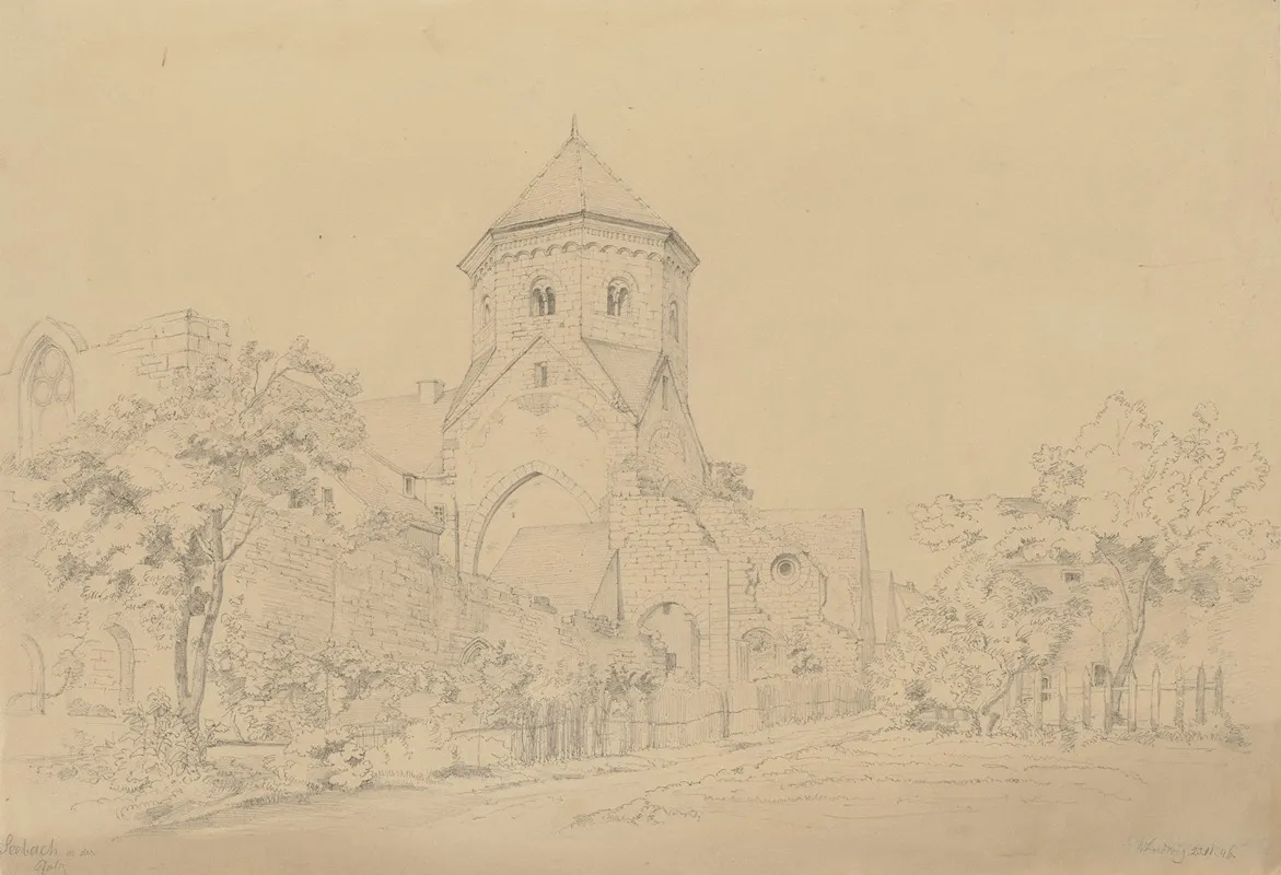 Klosterkirche Sankt Laurentius In Seebach by Friedrich Wilhelm Ludwig - Canvas Print