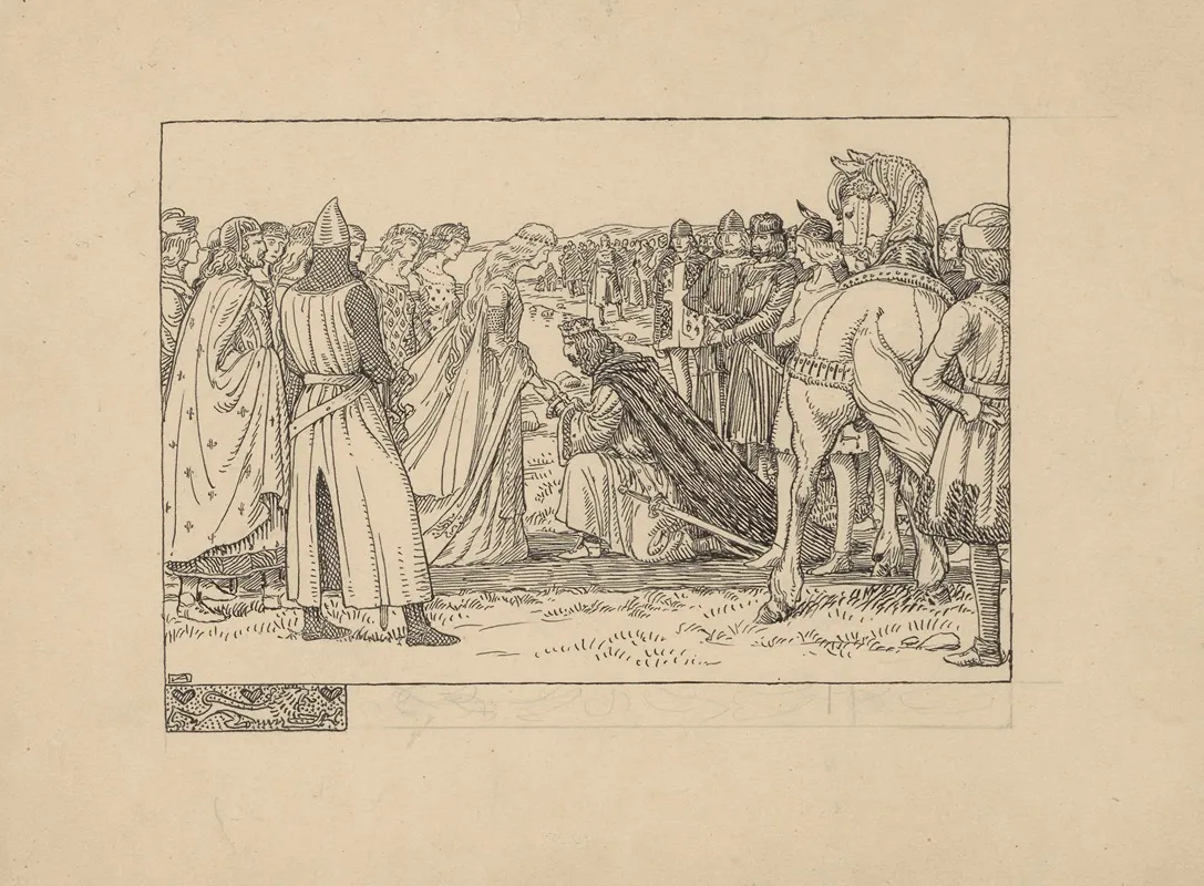 Kneeling King by Valdemar Andersen - Canvas Print