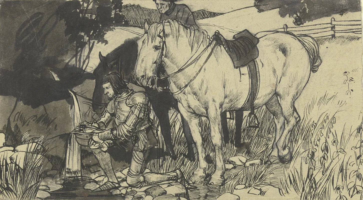 Kneeling Knight At The Well