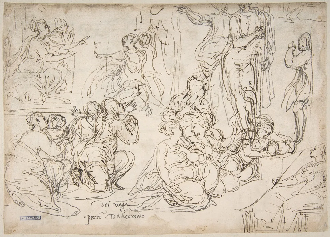 Kneeling Seated And Standing Figures