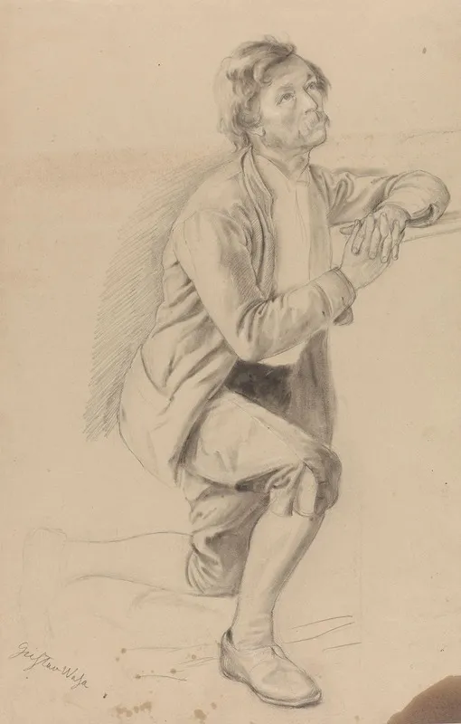 Knelende Mann Med Foldede Hender