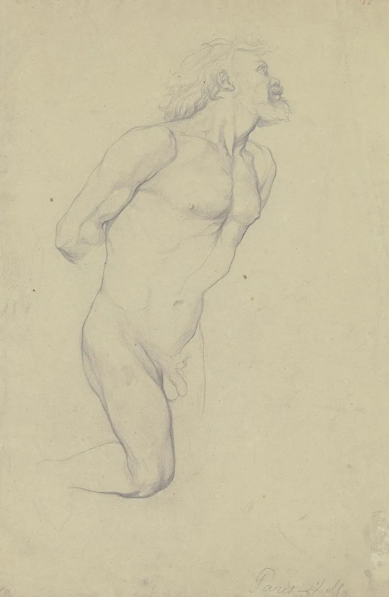 Kniender Mannlicher Akt Odysseus Aus Odysseus Und Die Sirenen