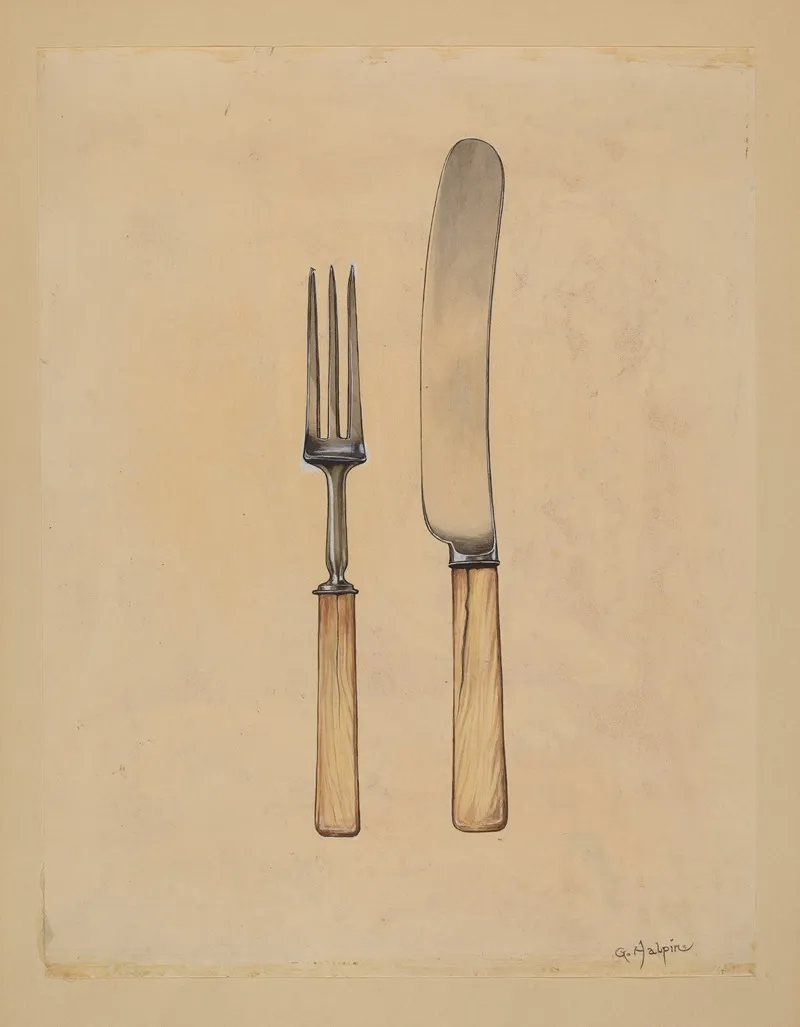 Knife And Fork by Grace Halpin - Canvas Print