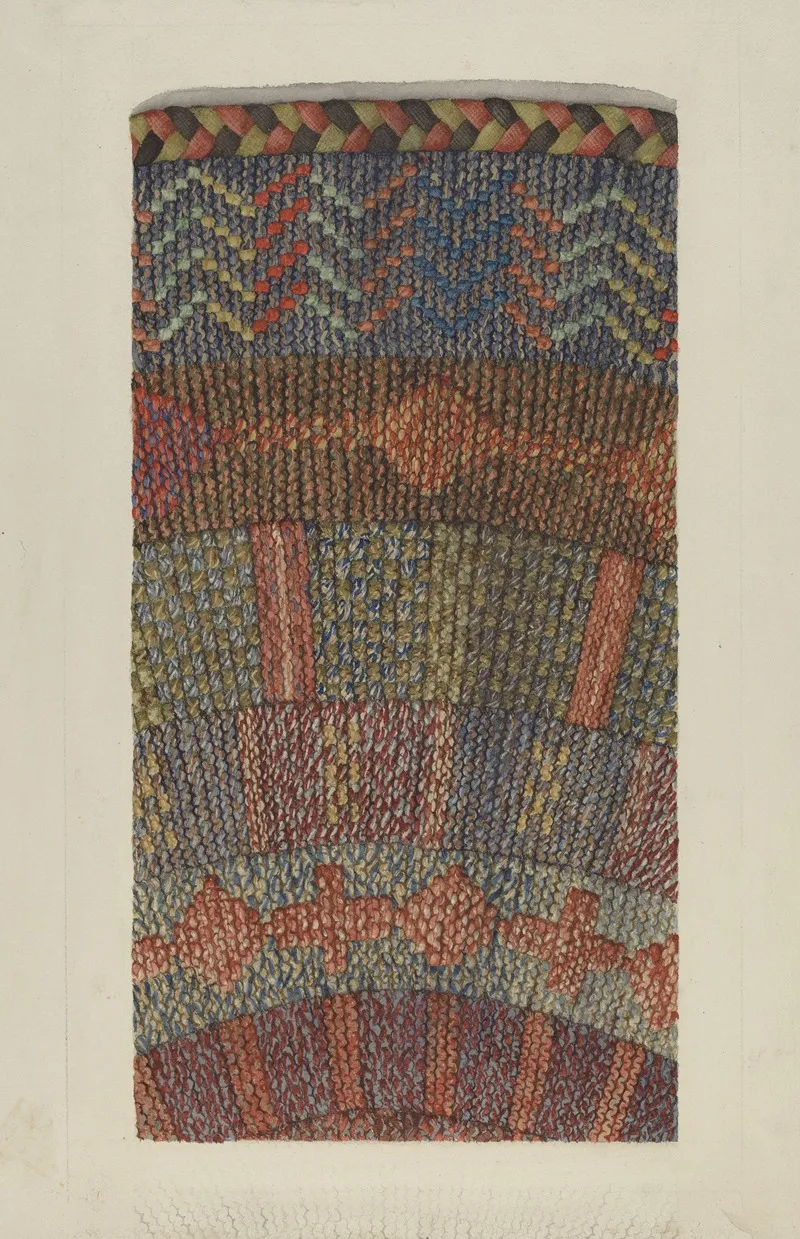 Knitted Rug by Ingrid Selmer-Larsen - Canvas Print