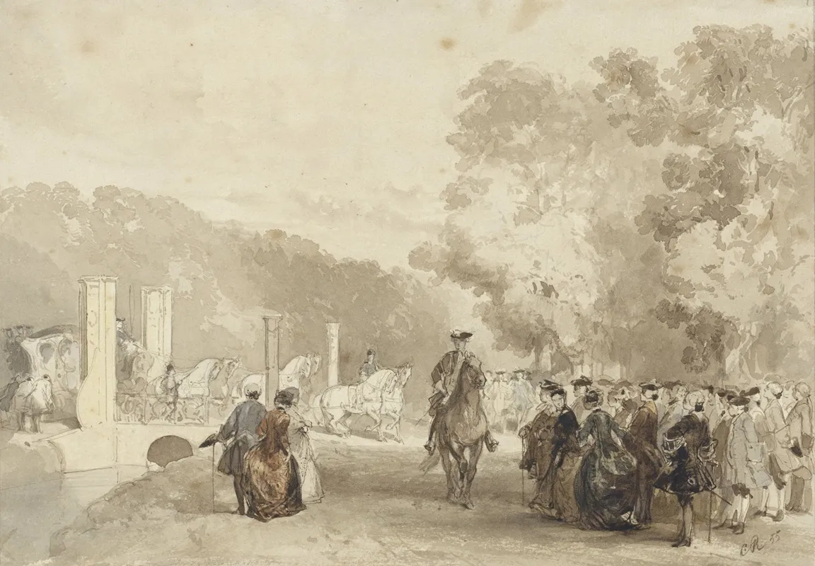 Koets Van De Prins Die Van De Oprijlaan Van Huis Ten Bosch Rijdt by Charles Rochussen - Canvas Print