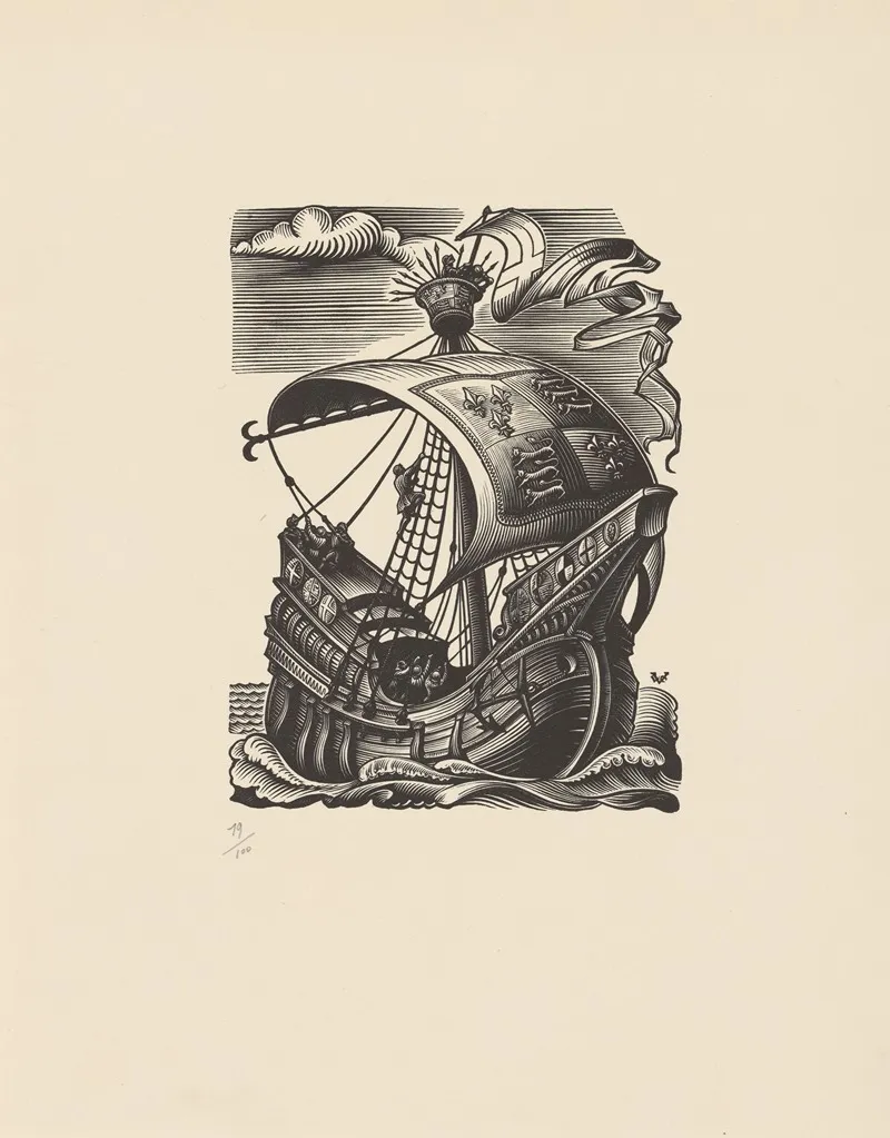 Koggeschip Met Wapen Op Het Zeil by Valentin le Campion - Canvas Print
