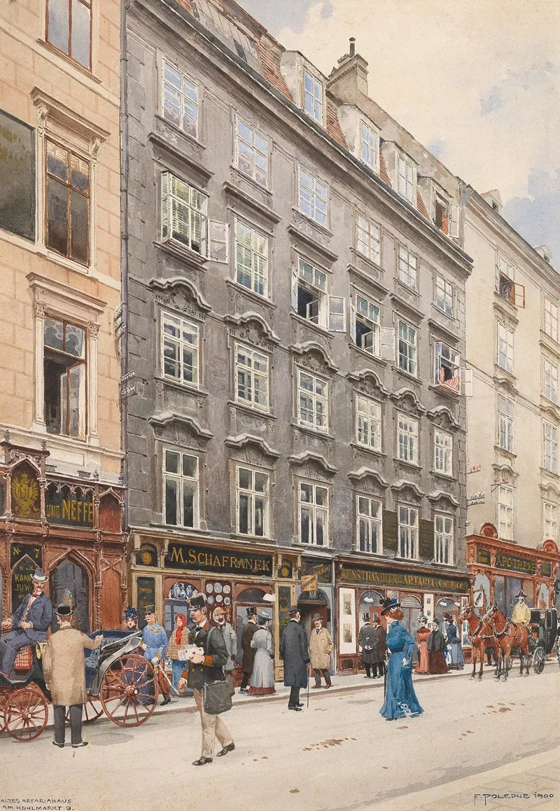 Kohlmarkt In Vienna And The Kunsthandlung Artaria Carriages A Post Man And Shopping Strollers