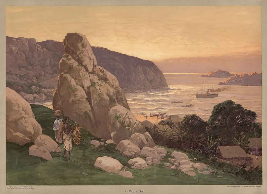 Kolonialbilder Neue Folge Am Viktoria See by Rudolf Hellgrewe - Canvas Print