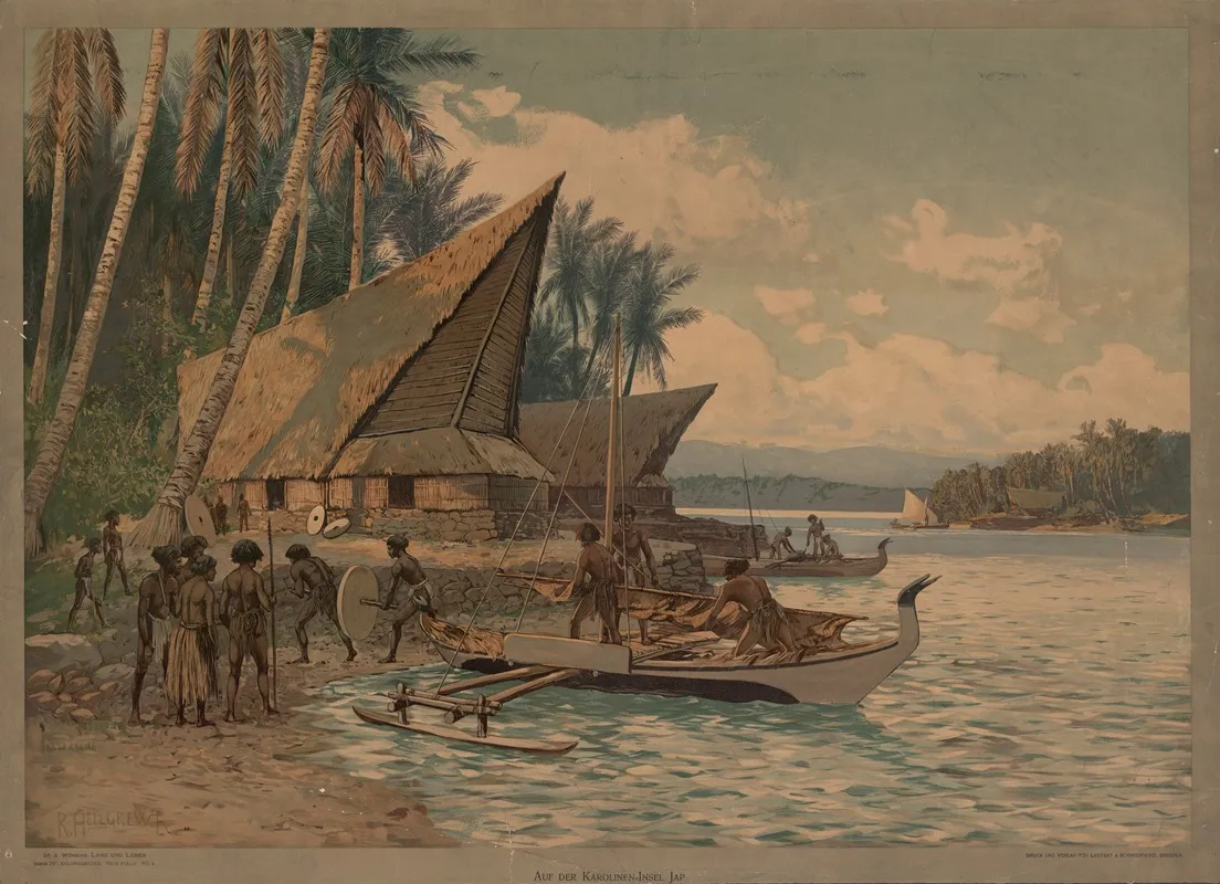Kolonialbilder Neue Folge Auf Der Karolinen Insel Jap by Rudolf Hellgrewe - Canvas Print