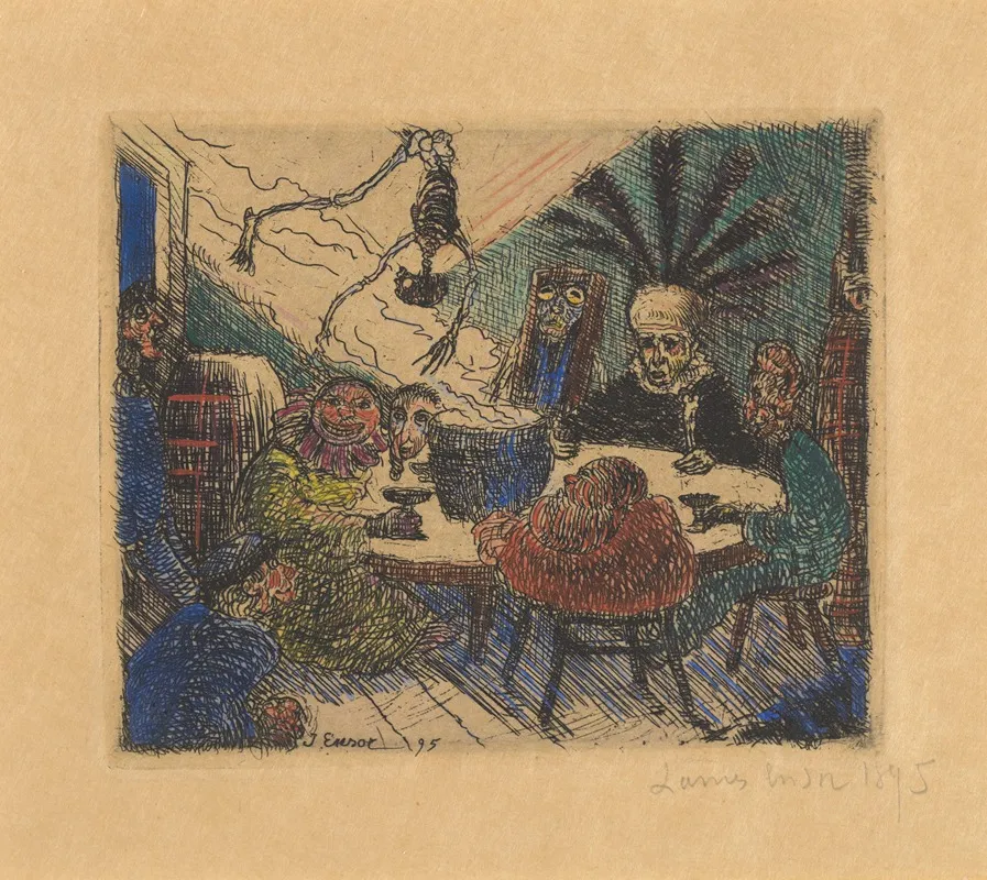 Koning Pest by James Ensor - Canvas Print