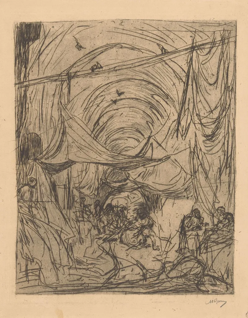 Kooplieden In Een Bazaar In Constantinopel by Marius Bauer - Canvas Print