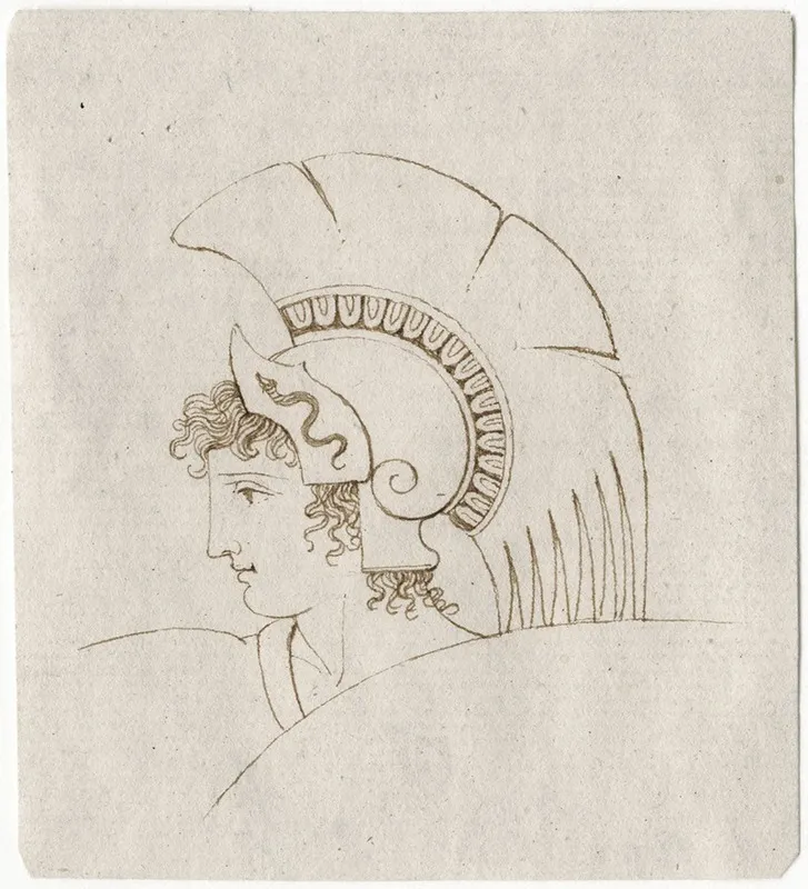 Kop V E Jonge Krijger Met Bewerkte Helm by David Humbert de Superville - Canvas Print