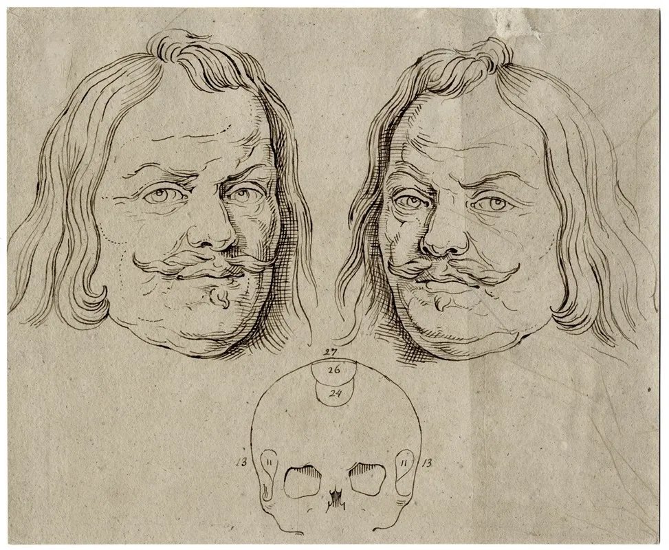 Kop V Michiel De Ruyter Beeld Spiegelbeeld En Schedel by David Humbert de Superville - Canvas Print