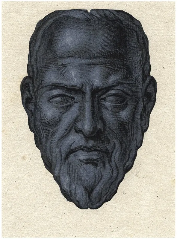 Kop Van Oldenbarnevelt En Face Sculptuur