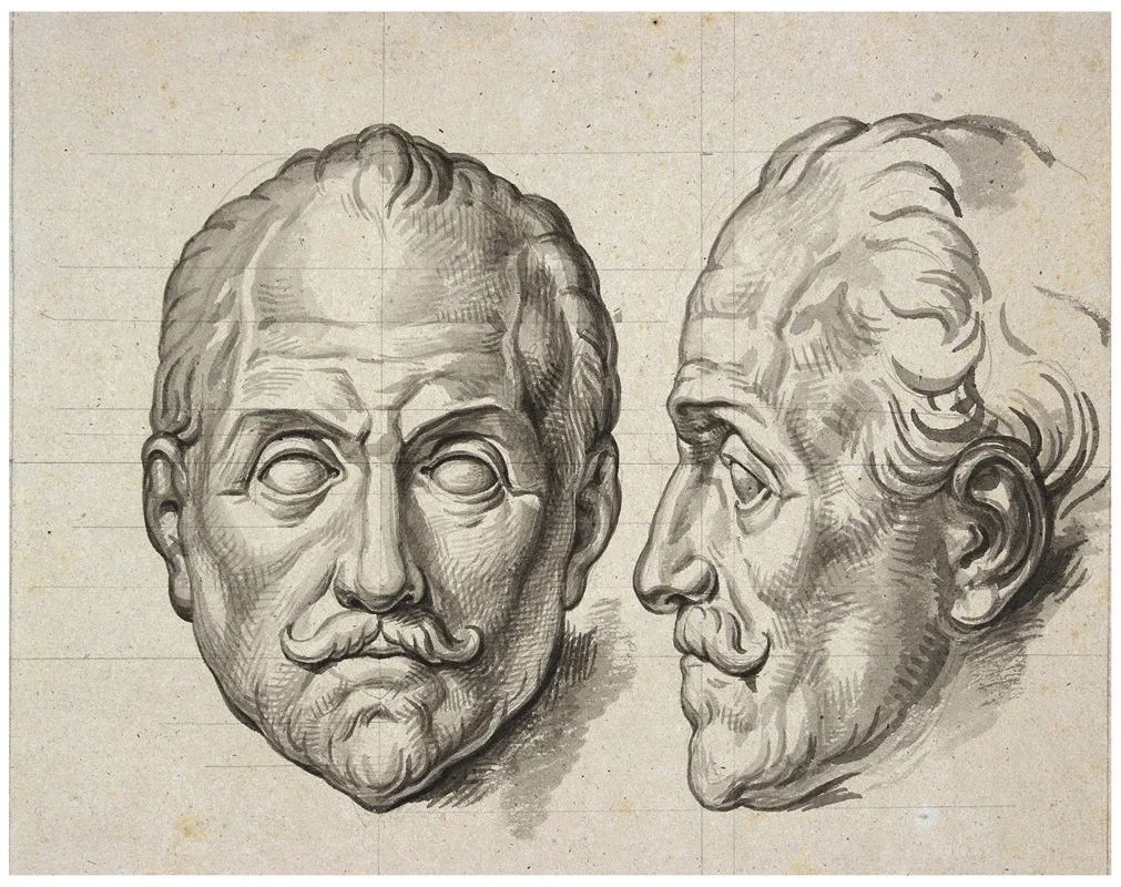 Kop Willem Van Oranje En Face En En Profil Sculptuur by David Humbert de Superville - Canvas Print