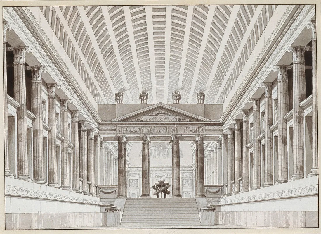 Korinthischer Festsaal Mit Grosem Kassettiertem Rundbogengewolbe by Giorgio Fuentes - Canvas Print