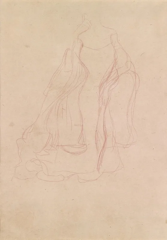 Kostumstudie Von Vorne by Gustav Klimt - Canvas Print