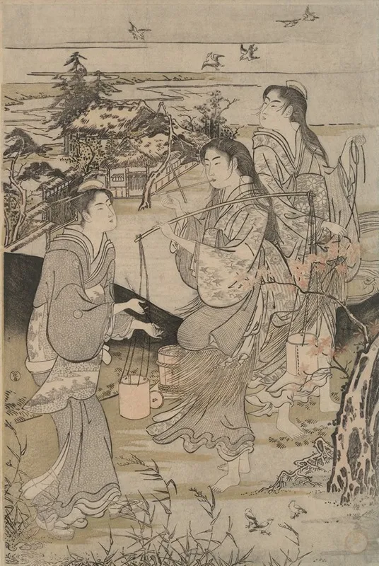 Koya In The Province Of Ki I And Noda In The Province Of Mutsu Six Tama Rivers