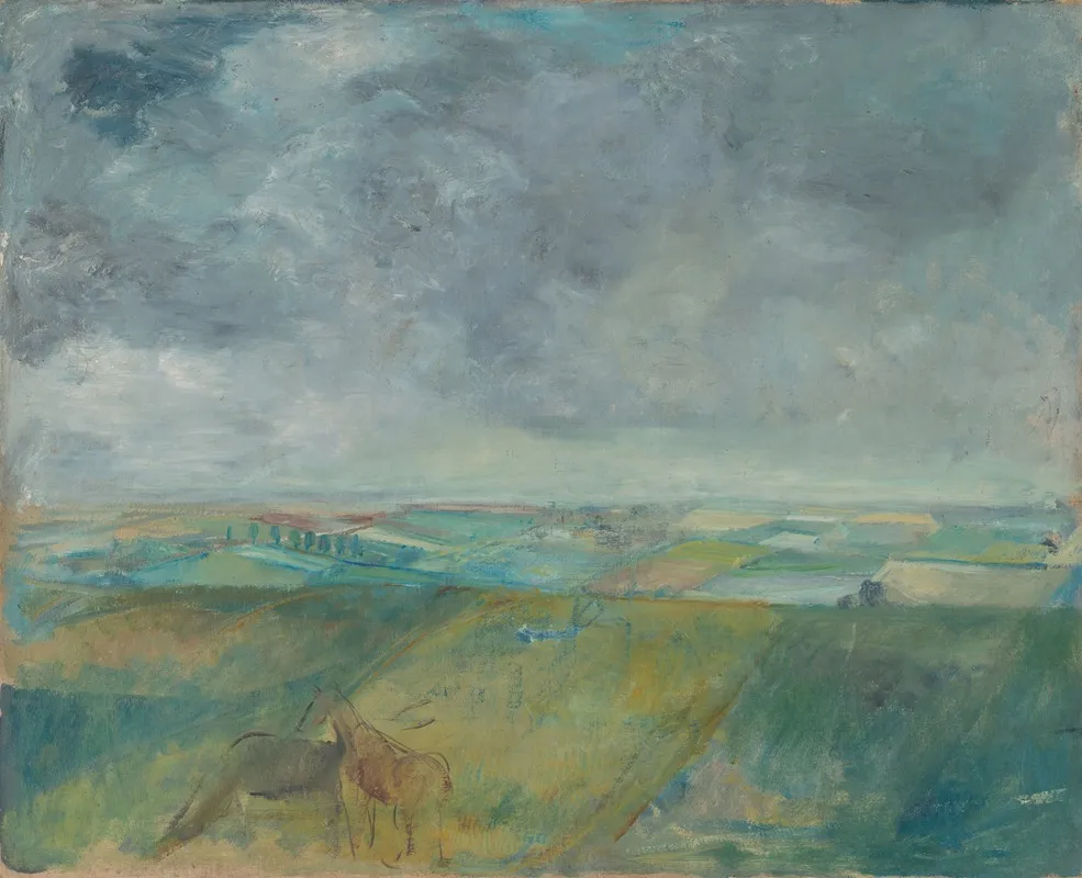 Krajina Pred Burkou by Károly Kernstok - Canvas Print