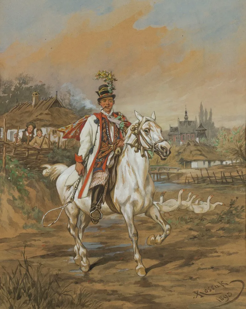 Krakow Best Man by Juliusz Kossak - Canvas Print