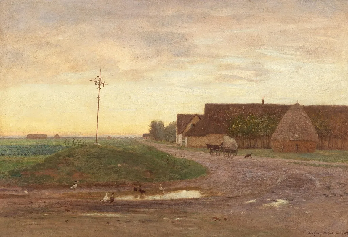 Kreuzweg Bei Cayeux by Eugen Jettel - Canvas Print