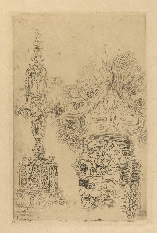 Kroonkandelaar En Vaas by James Ensor - Canvas Print