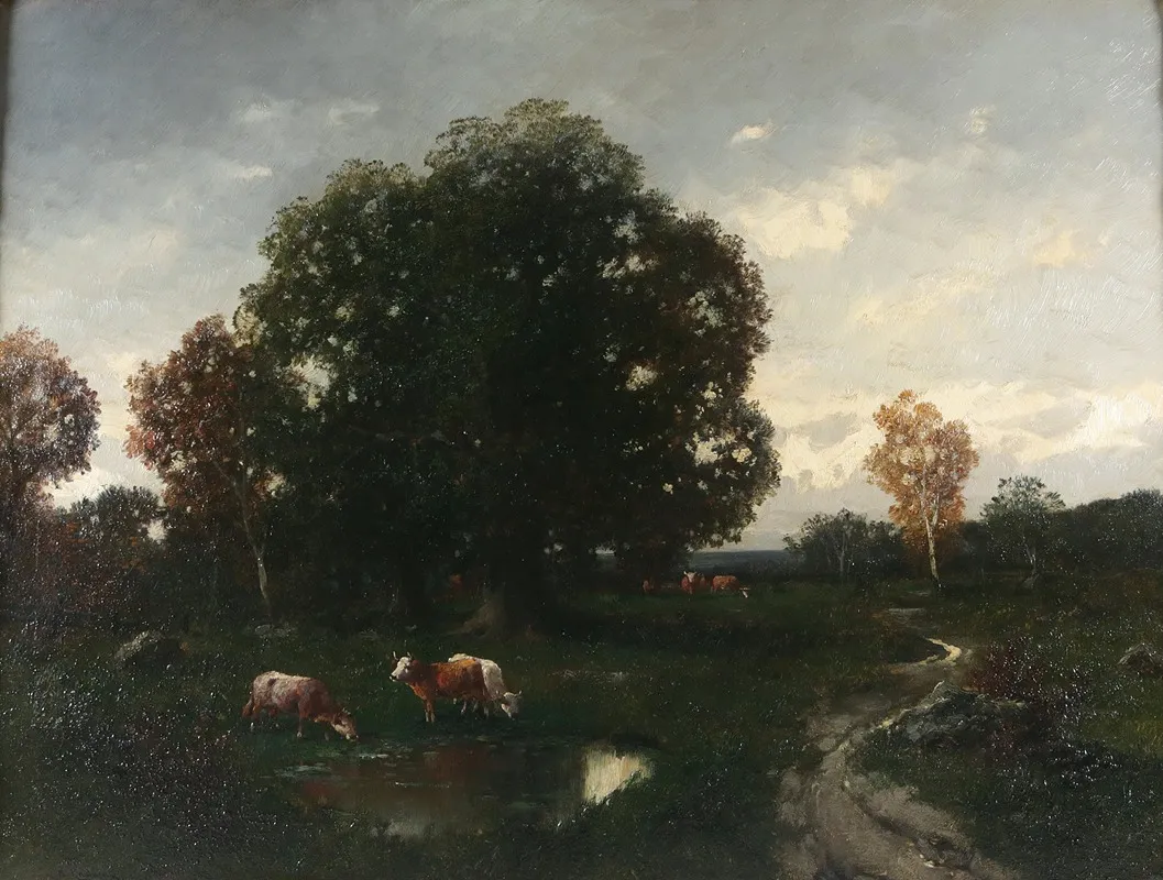 Kuhe Auf Der Weide 3 by Adolf Kaufmann - Canvas Print