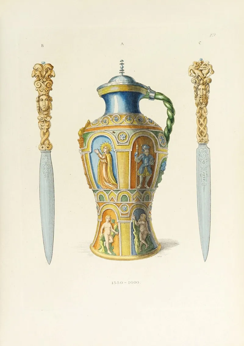 Kunstwerke Und Geräthschaften Des Mittelalters Und Der Renaissance Pl 29 by Carl Becker - Canvas Print