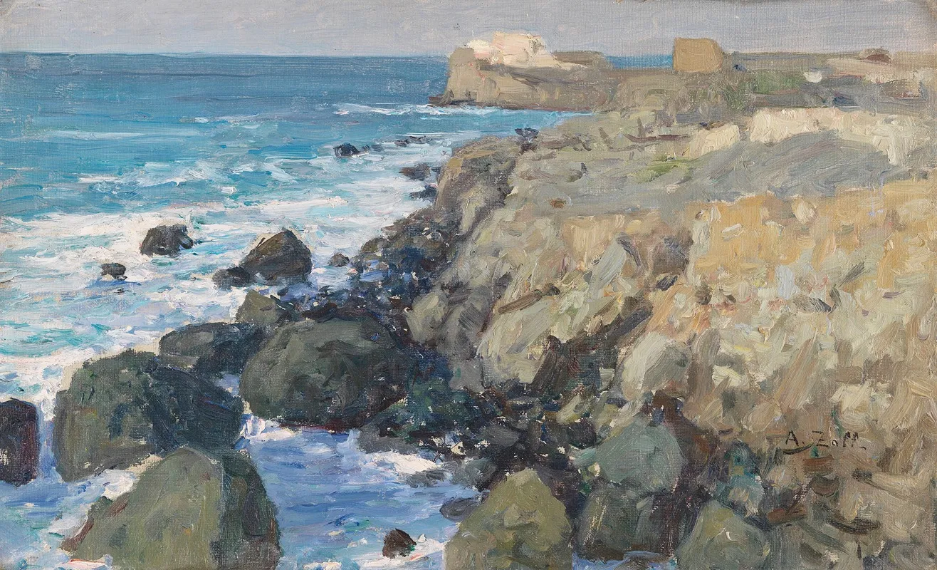 Kuste Bei Forio Auf Ischia by Alfred Zoff - Canvas Print