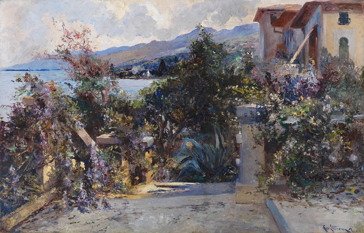 Kustenlandschaft Bei Abbazia by Leontine von Littrow - Canvas Print