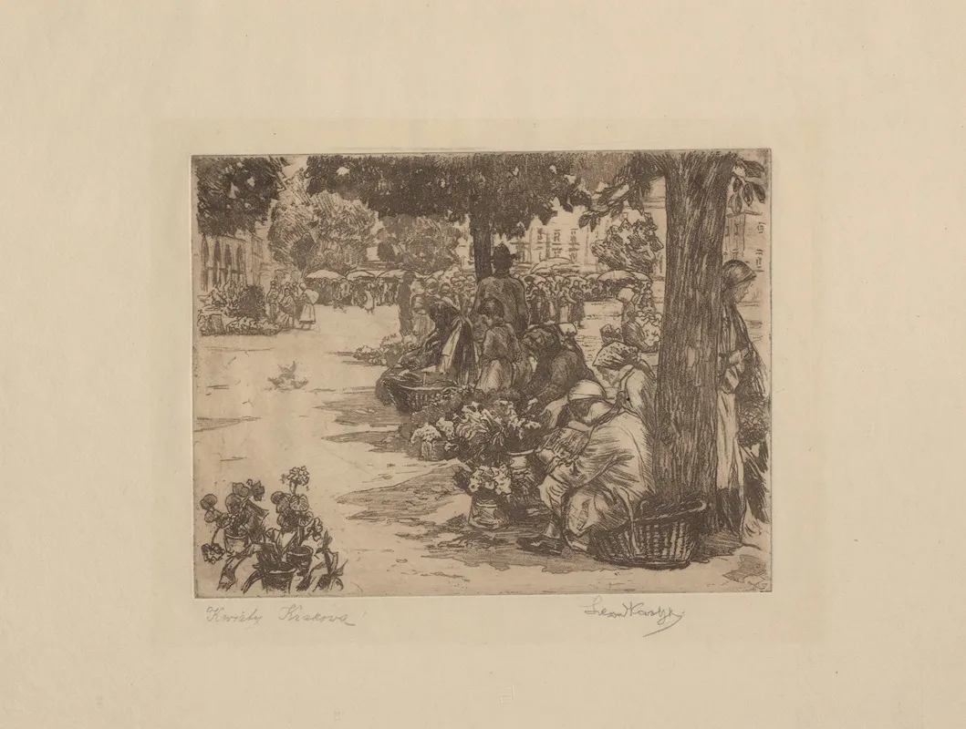 Kwiaty Krakowa 2 by Leon Kowalski - Canvas Print