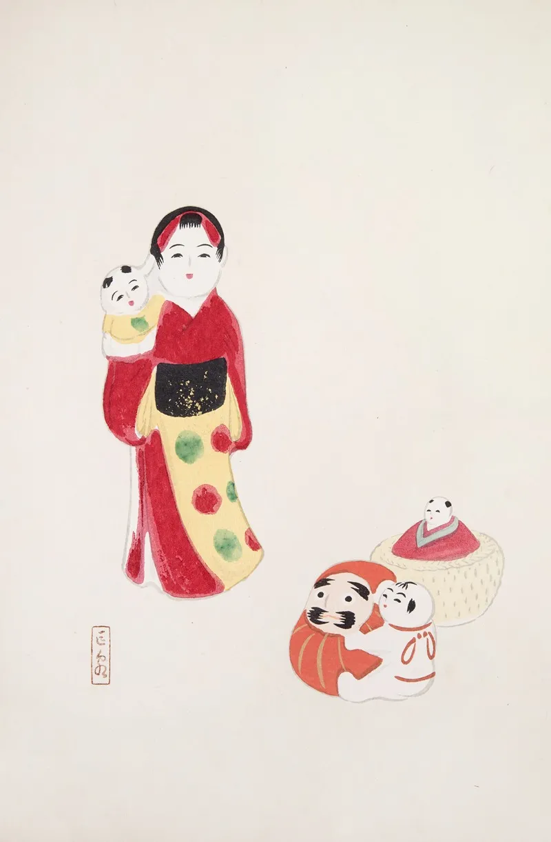 Kyosens Collected Illustrations Of Japanese Toys Pl 014 by Kawasaki Kyosen - Canvas Print